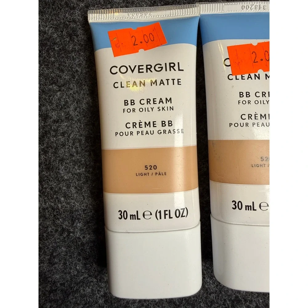 3 pc Covergirl Clean Matte BB Cream for Oily Skin 520 Light/Pale 1FL OZ